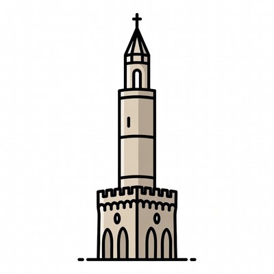 Tall Church Steeple Illustration