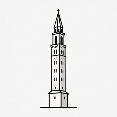 Tall Church Steeple Illustration