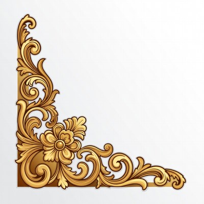 Golden Ornate Floral Corner Design