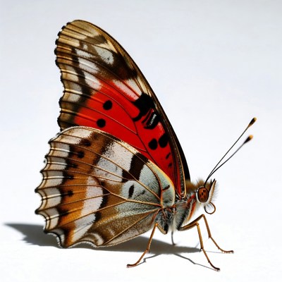 Colorful Buckeye Butterfly on White Background