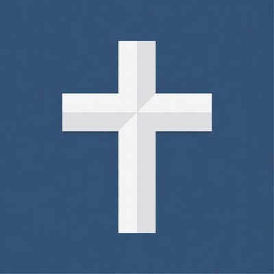 White Cross on Navy Background