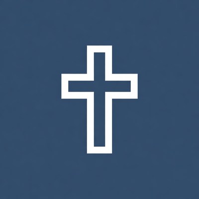 White Cross on Navy Background