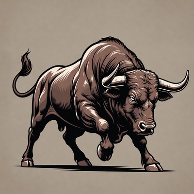 Charging Bull Illustration