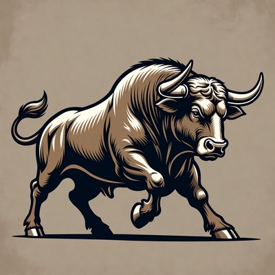 Charging Bull Illustration