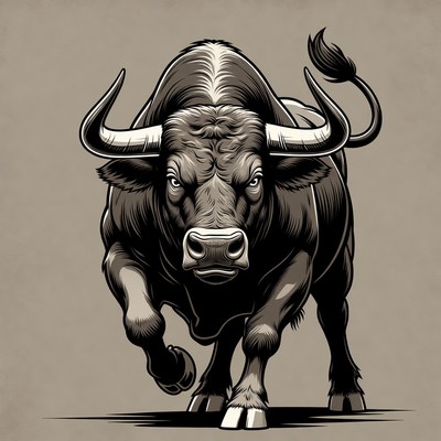 Charging Bull Illustration