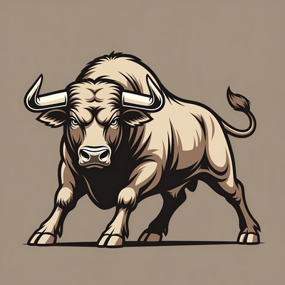 Aggressive Bull Illustration