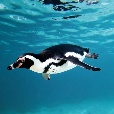 Gentoo Penguin Swimming Underwater