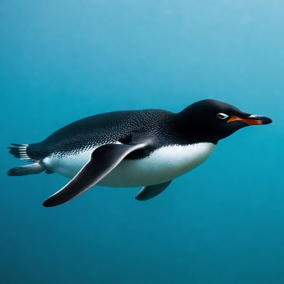 Gentoo Penguin Swimming Underwater