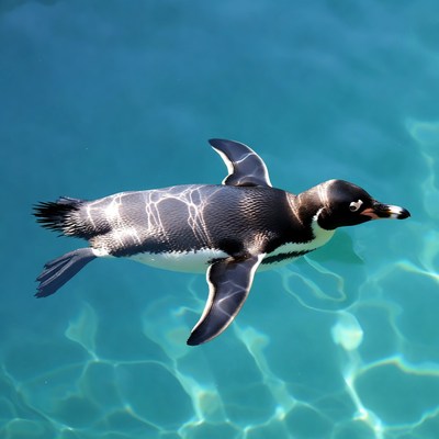 Gentoo penguin swimming underwater