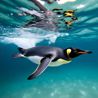Gentoo Penguin Swimming Underwater