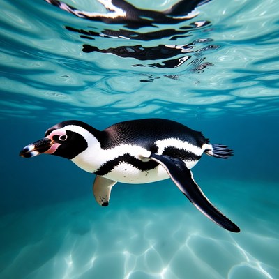 Humboldt penguin swimming underwater