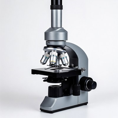Silver compound microscope isolated
