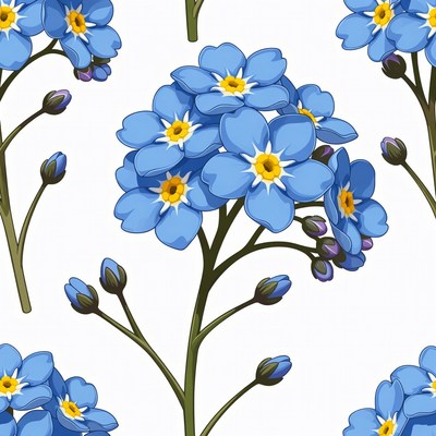 Forget-Me-Not Flowers Illustration