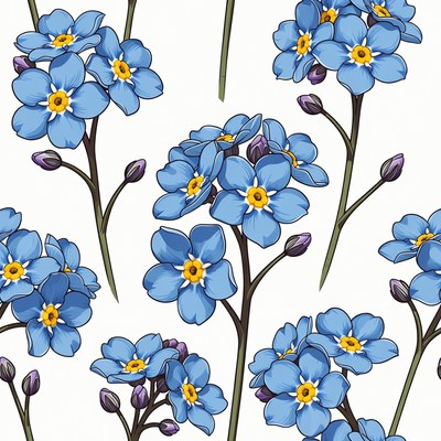 Forget-me-not Flowers Illustration