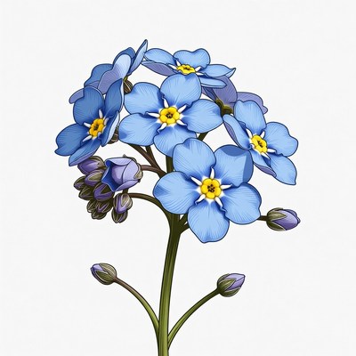 Forget-me-not flowers cluster