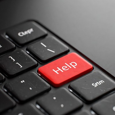 Red Help Key on Keyboard