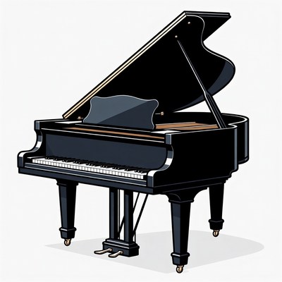 Black Grand Piano Illustration