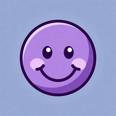 Purple Smiling Emoji Face