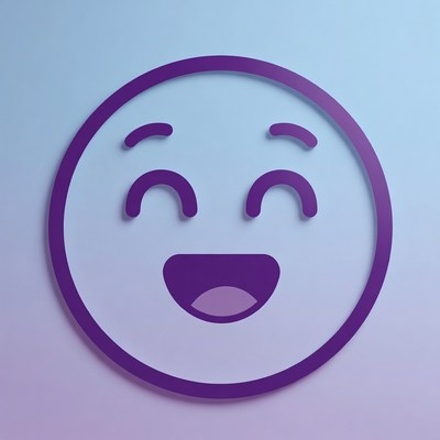Purple Laughing Emoji Illustration