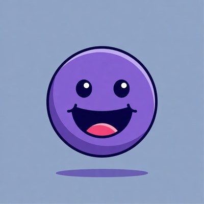 Purple Smiling Emoji Illustration