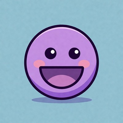 Purple Smiling Emoji Illustration