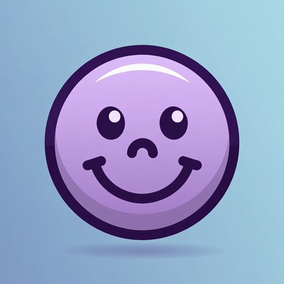 Purple Smiling Emoji Illustration