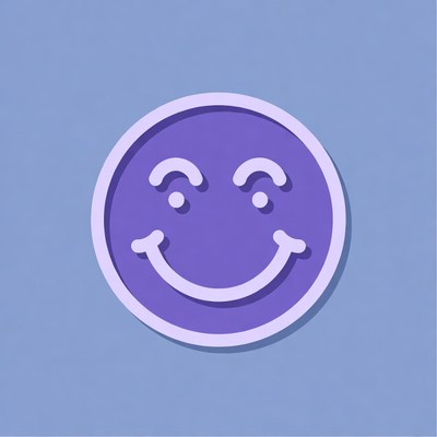 Purple Smiling Face Icon