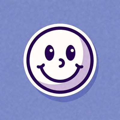 Smiling Cartoon Face Sticker