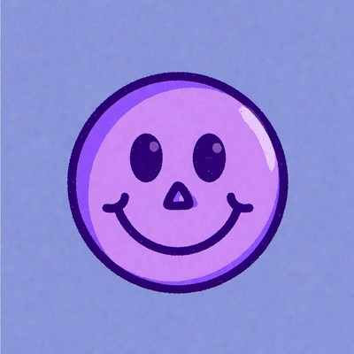 Purple Smiling Emoji Face