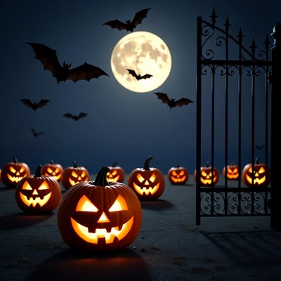 Halloween Pumpkins at Wrought Iron Gate