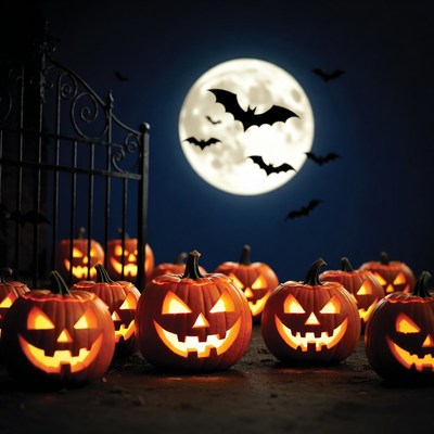 Jack-o'-lanterns at Haunted Gate