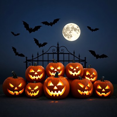 Jack-o'-lanterns at Haunted Gate