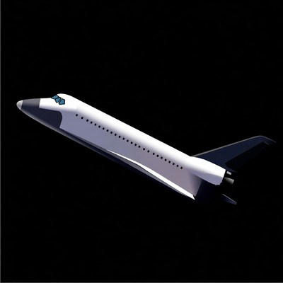 Space Shuttle on Black Background