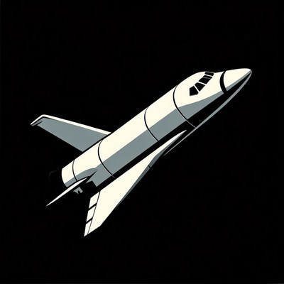White Space Shuttle Flying