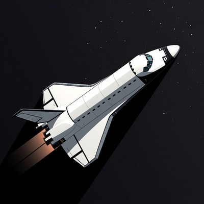 Space Shuttle Launching in Space