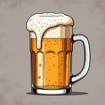Beer mug with foam