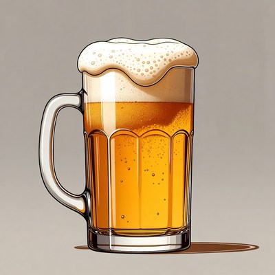 Foamy Beer Mug Illustration