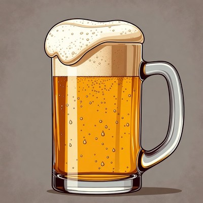 Foamy Beer Mug Illustration