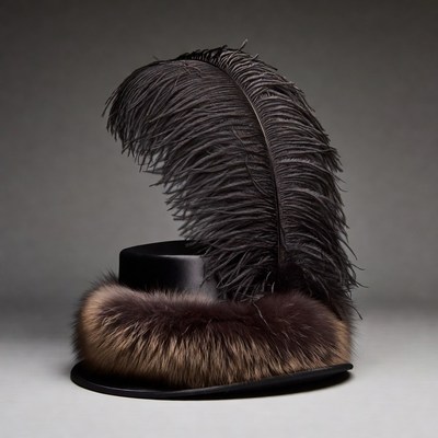 Black Ostrich Feather Top Hat