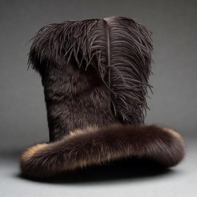 Luxurious Fur and Feather Top Hat