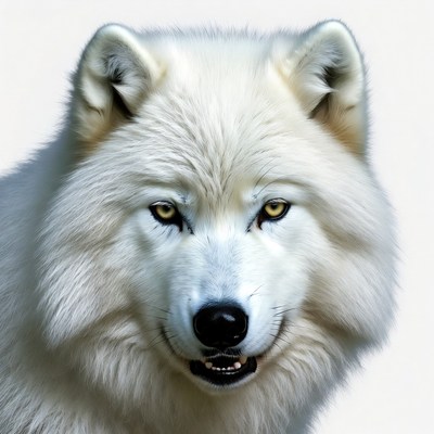 White wolf close-up portrait