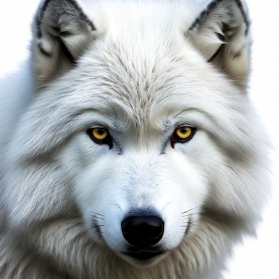 White wolf with yellow eyes