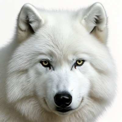 White wolf close-up portrait