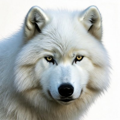White wolf close-up portrait