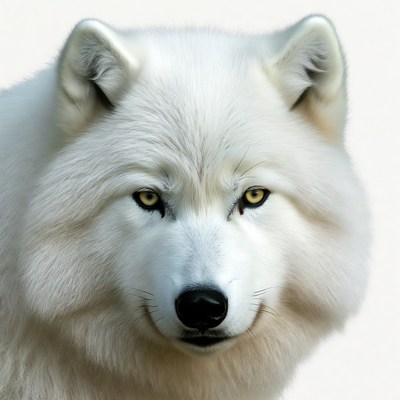 White wolf close-up portrait