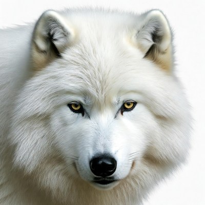 White wolf with yellow eyes