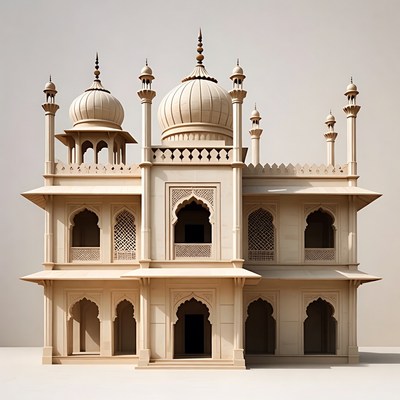 Ornate Indian Mughal Architecture Building