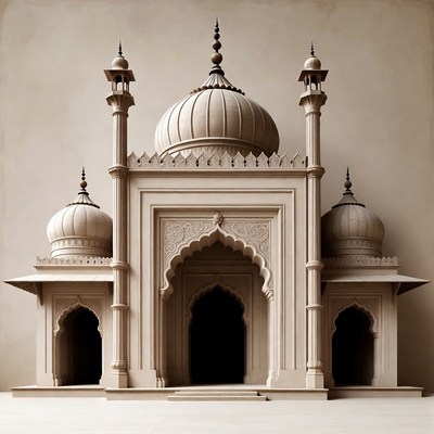 Ornate beige mosque architecture