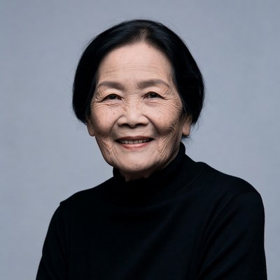 Elderly Asian woman smiling