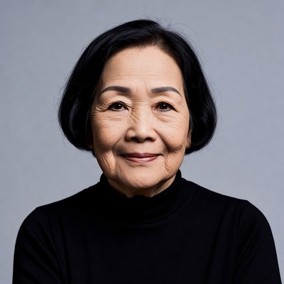 Elderly Asian woman smiling portrait